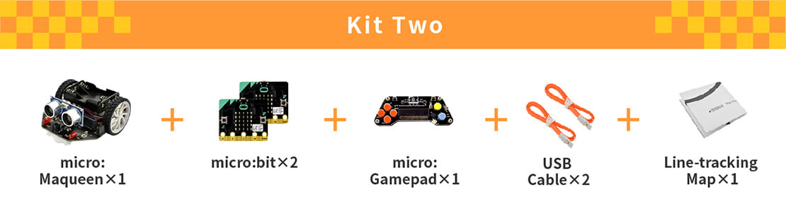 micro: Maqueen (with micro:bit/micro:Gamepad), micro: Maqueen, micro:bit, micro:Gamepad)